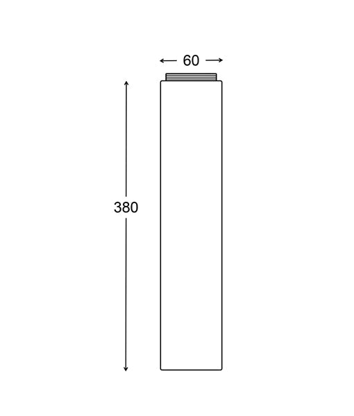CLA Lighting PHARE black bollard extension dimensions diagram 380mm