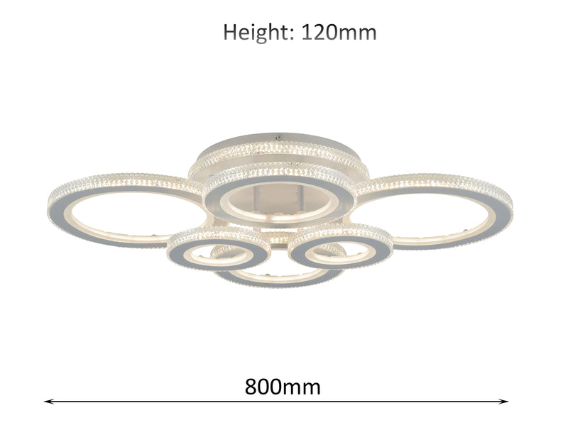 Ava 64W Tri-Colour Dimmable Ceiling Chandelier - image 5