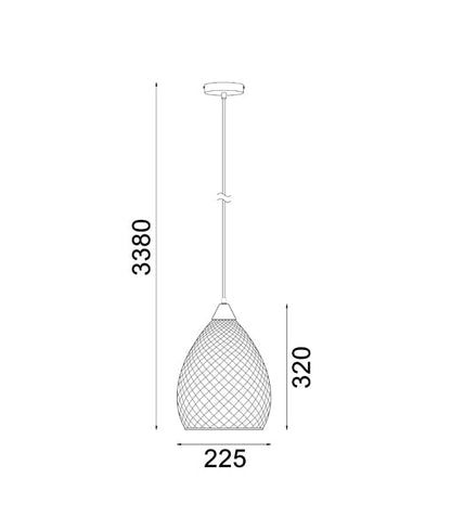 CLA Lighting RICTUS ellipse pendant dimensions diagram