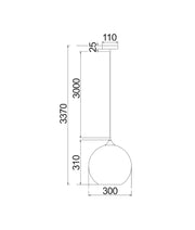 CLA Lighting ROCHE: Interior Wine Glass Shape Matte Gold / Chrome Glass Pendant Lights dimensions diagram