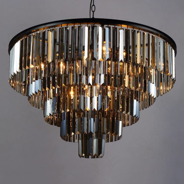 16 Light Crystal Chandelier K9 Smoke Luxury Light 3 Colors CL-CAKELSK