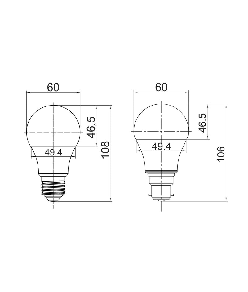 CLA Lighting SMTGLS LED Smart Dimmable Tri-CCT+RGB GLS Globes (10W) dimensions diagram