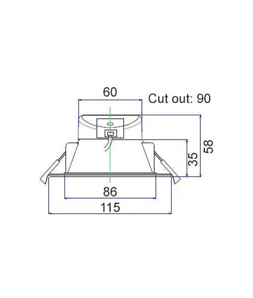 CLA Lighting SMTNOVA LED Smart White Round Dimmable Tri-CCT+RGB Downlight dimensions diagram