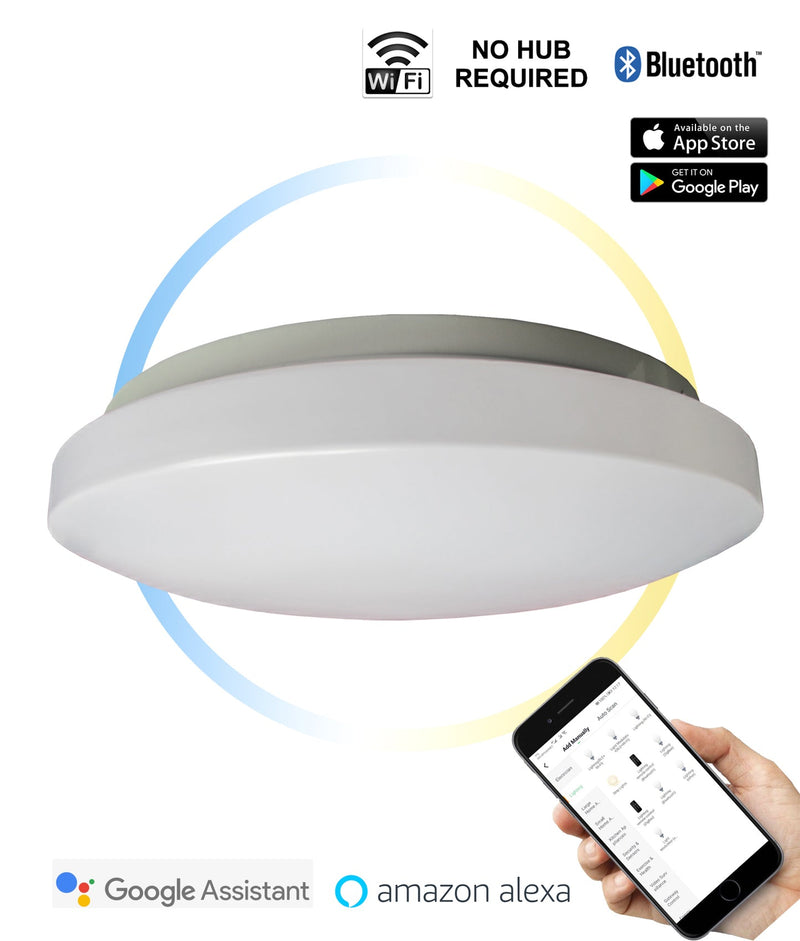 CLA Lighting SMTOYS LED Smart White Round Dimmable Tri-CCT Oyster Light SMTOYS1