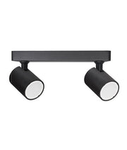 SPOT: Interior GU10 2 Lights Adjustable Bar Base Surface Mounted Spot Lights - Matte Black - CLA Lighting