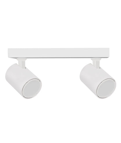 SPOT: Interior GU10 2 Lights Adjustable Bar Base Surface Mounted Spot Lights - Matte White - CLA Lighting