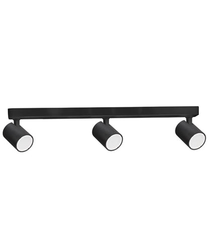SPOT: Interior GU10 3 Lights Adjustable Bar Base Surface Mounted Spot Lights - Matte Black - CLA Lighting