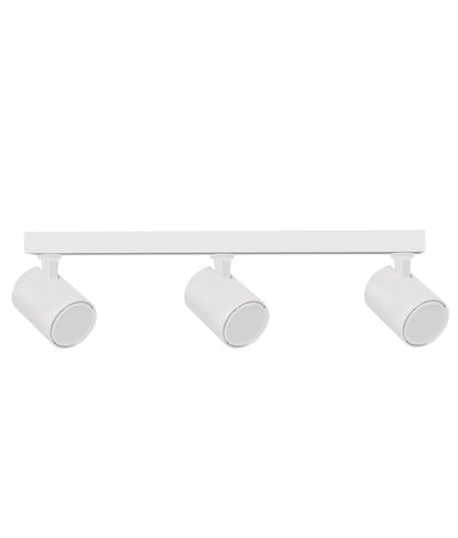 SPOT: Interior GU10 3 Lights Adjustable Bar Base Surface Mounted Spot Lights - Matte White - CLA Lighting