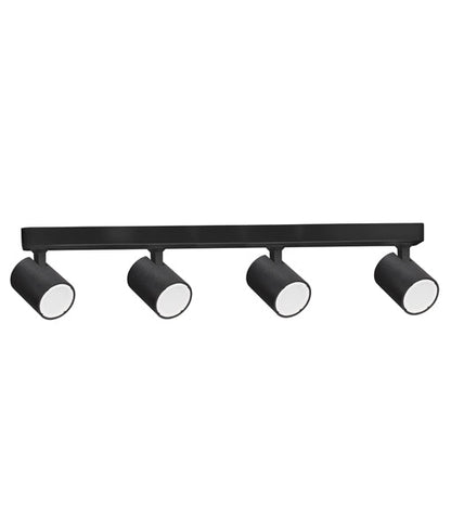 SPOT: Interior GU10 4 Lights Adjustable Bar Base Surface Mounted Spot Lights - Matte Black - CLA Lighting