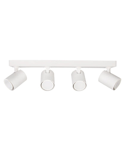 SPOT: Interior GU10 4 Lights Adjustable Bar Base Surface Mounted Spot Lights - Matte White - CLA Lighting