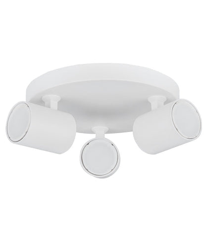 SPOT: Interior GU10 3 Lights Adjustable Round Base Surface Mounted Spot Lights - Matte White - CLA Lighting