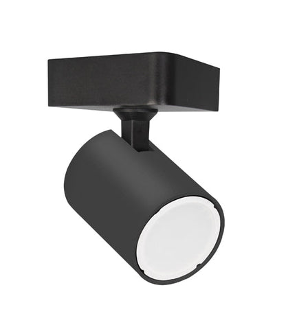 SPOT: Interior GU10 1 Light Adjustable Square Base Surface Mounted Spot Lights - Matte Black - CLA Lighting