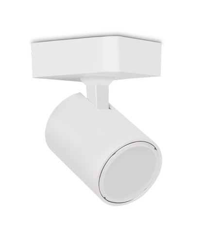 SPOT: Interior GU10 1 Light Adjustable Square Base Surface Mounted Spot Lights - Matte White - CLA Lighting