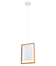 CLA Lighting SWING: Oblong Wood Frame Pendant Lights - White