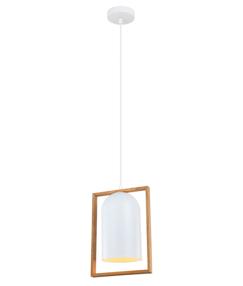 CLA Lighting SWING: Oblong Wood Frame Pendant Lights - White