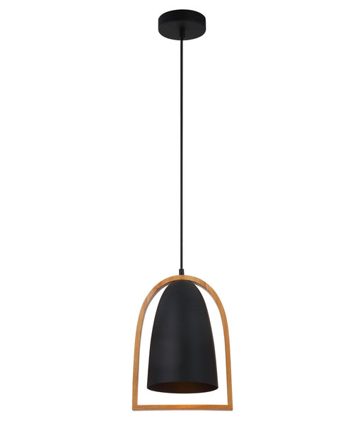 CLA Lighting SWING: Ellipse with Wood Frame Pendant Lights - Black