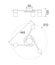 CLA Lighting TACHE 3 Lights dimensions diagram