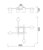 CLA Lighting TACHE 4 Lights dimensions diagram