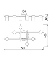 CLA Lighting TACHE 6 Lights dimensions diagram