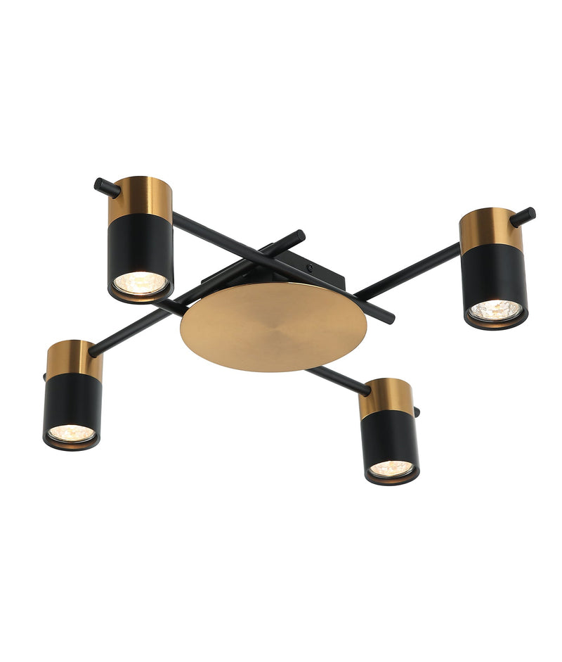 CLA Lighting TACHE5 TACHE Antique Brass / Matte Black 4 Lights adjustable ceiling spot light
