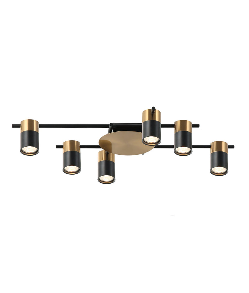CLA Lighting TACHE6 TACHE Antique Brass / Matte Black 6 Lights adjustable ceiling spot light