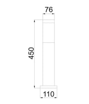CLA Lighting TORRE 450mm bollard dimensions diagram