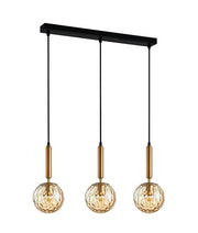 TRATTINO: Interior Bronze Amber / Smokey Black Spherical Glass Multiple Bar Base Pendant Lights - Bronze Amber - CLA Lighting