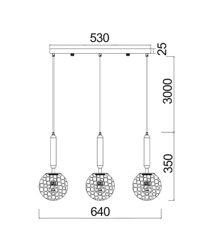 CLA Lighting TRATTINO bar base pendant dimensions diagram