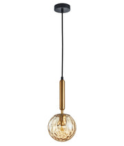 TRATTINO: Interior Bronze Amber / Smokey Black Spherical Glass Pendant Lights - Bronze Amber - CLA Lighting