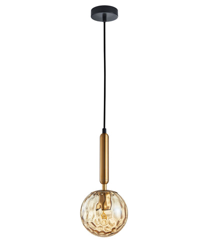 TRATTINO: Interior Bronze Amber / Smokey Black Spherical Glass Pendant Lights - Bronze Amber - CLA Lighting
