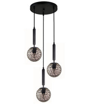 TRATTINO: Interior Bronze Amber / Smokey Black Spherical Glass Multiple Round Base Pendant Lights - Smokey Black - CLA Lighting