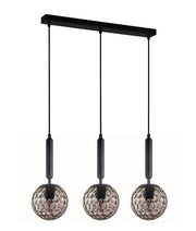 TRATTINO: Interior Bronze Amber / Smokey Black Spherical Glass Multiple Bar Base Pendant Lights - Smokey Black - CLA Lighting