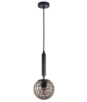 TRATTINO: Interior Bronze Amber / Smokey Black Spherical Glass Pendant Lights - Smokey Black - CLA Lighting