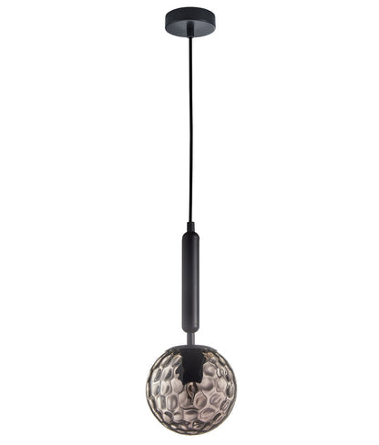 TRATTINO: Interior Bronze Amber / Smokey Black Spherical Glass Pendant Lights - Smokey Black - CLA Lighting