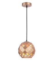 TUILE: Interior Small Embossed Tiled Iron Wine Glass Shape Pendant Lights - Champagne Gold - CLA Lighting