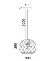 CLA Lighting TUILE large pendant light dimensions diagram
