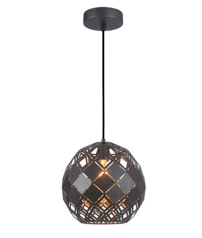 TUILE: Interior Large Embossed Tiled Iron Wine Glass Shape Pendant Lights - Matte Black - CLA Lighting