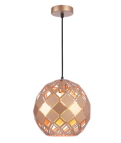 TUILE: Interior Large Embossed Tiled Iron Wine Glass Shape Pendant Lights - Champagne Gold - CLA Lighting