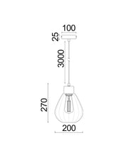CLA Lighting TULIP single pendant light dimensions diagram