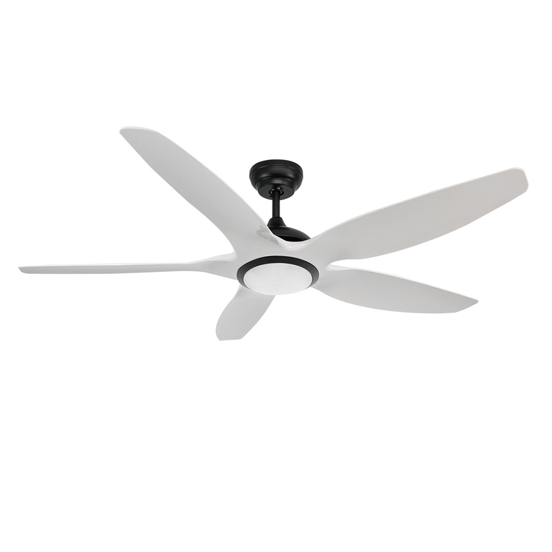 Aero 60'' DC Ceiling Fan with 3CCT LED Light & Remote Timer – Black / White