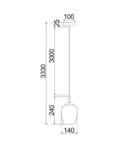 CLA Lighting VINUM pendant light dimensions diagram