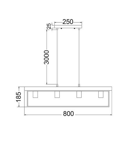 CLA Lighting VIRUN pendant light dimensions diagram