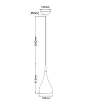 ZARA: Modern Bell Shape Pendant Lights dimensions diagram - CLA Lighting