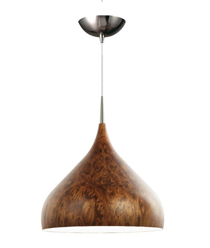 ZARA: Modern Dome Shape Pendant Lights - Burl Wood - CLA Lighting