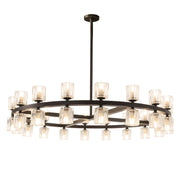 Modern K9 Crystal Chandelier 36-Light D90cm Black Large Wagon Wheel Pendant CL-BWPL