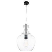 Cougar Lighting Bellac 1LT Pendant - Black / Clear Glass - BELL1PBLK - Cougar Lighting