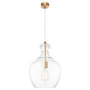 Cougar Lighting Bellac 1LT Pendant - Gold / Clear Glass - BELL1PGLD - Cougar Lighting