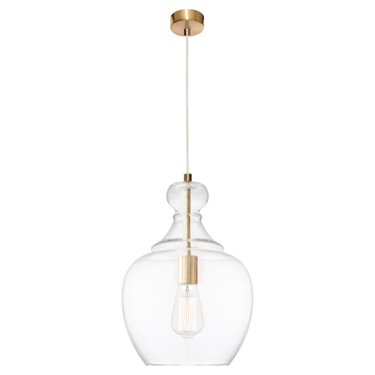 Cougar Lighting Bellac 1LT Pendant - Gold / Clear Glass - BELL1PGLD - Cougar Lighting