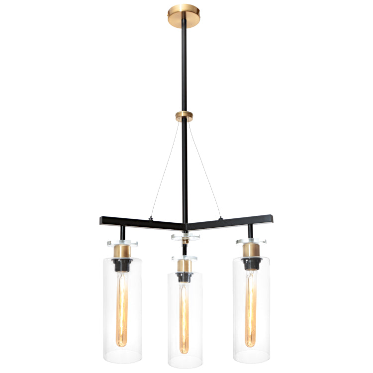 Cougar Lighting Bourne 3 Light Pendant Black Gold