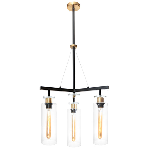 Cougar Lighting Bourne 3 Light Pendant Black Gold